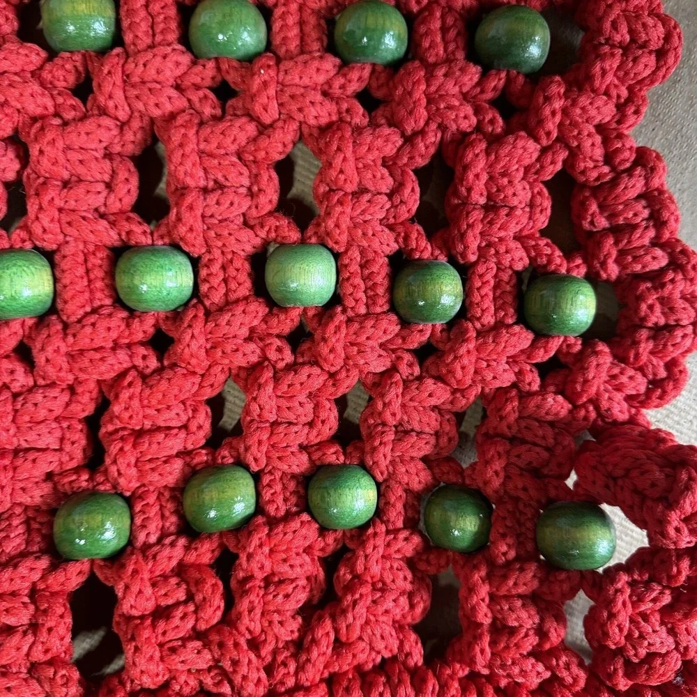 macrame Christmas tree‎ wall hanging Boho Vintage 70's